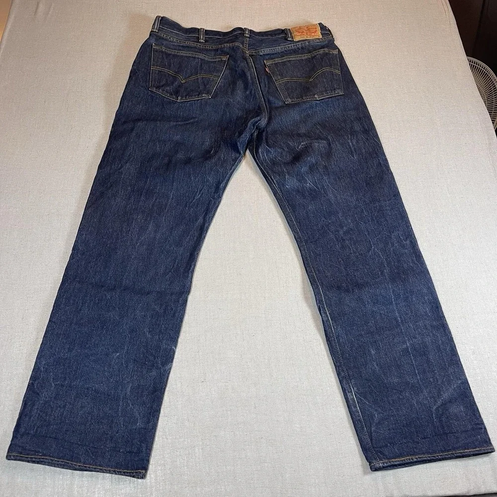 Levis Jeans Mens 40x34 Blue 501 XX‎ Straight Fit Button Fly Dark Wash Denim